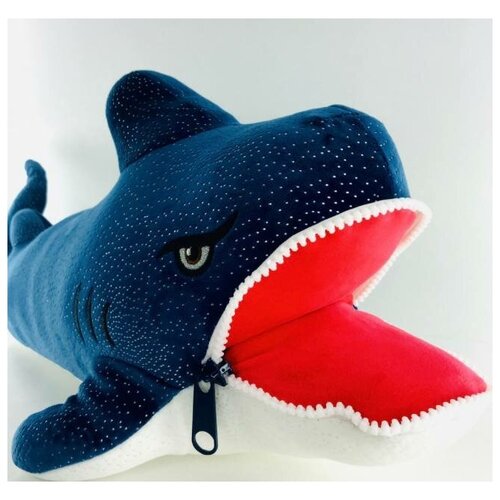 фото Мягкая игрушка акула подушка- обнимашка синяя 65 см. ball masquerade