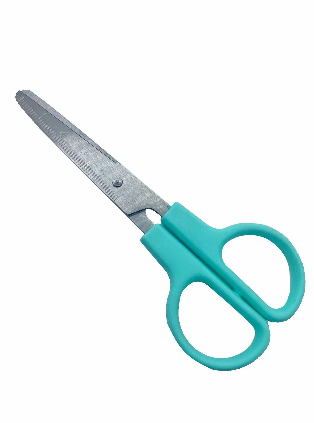 фото Ножницы для школы / Ножницы детские 12 см. с линейкой, цвет мятный