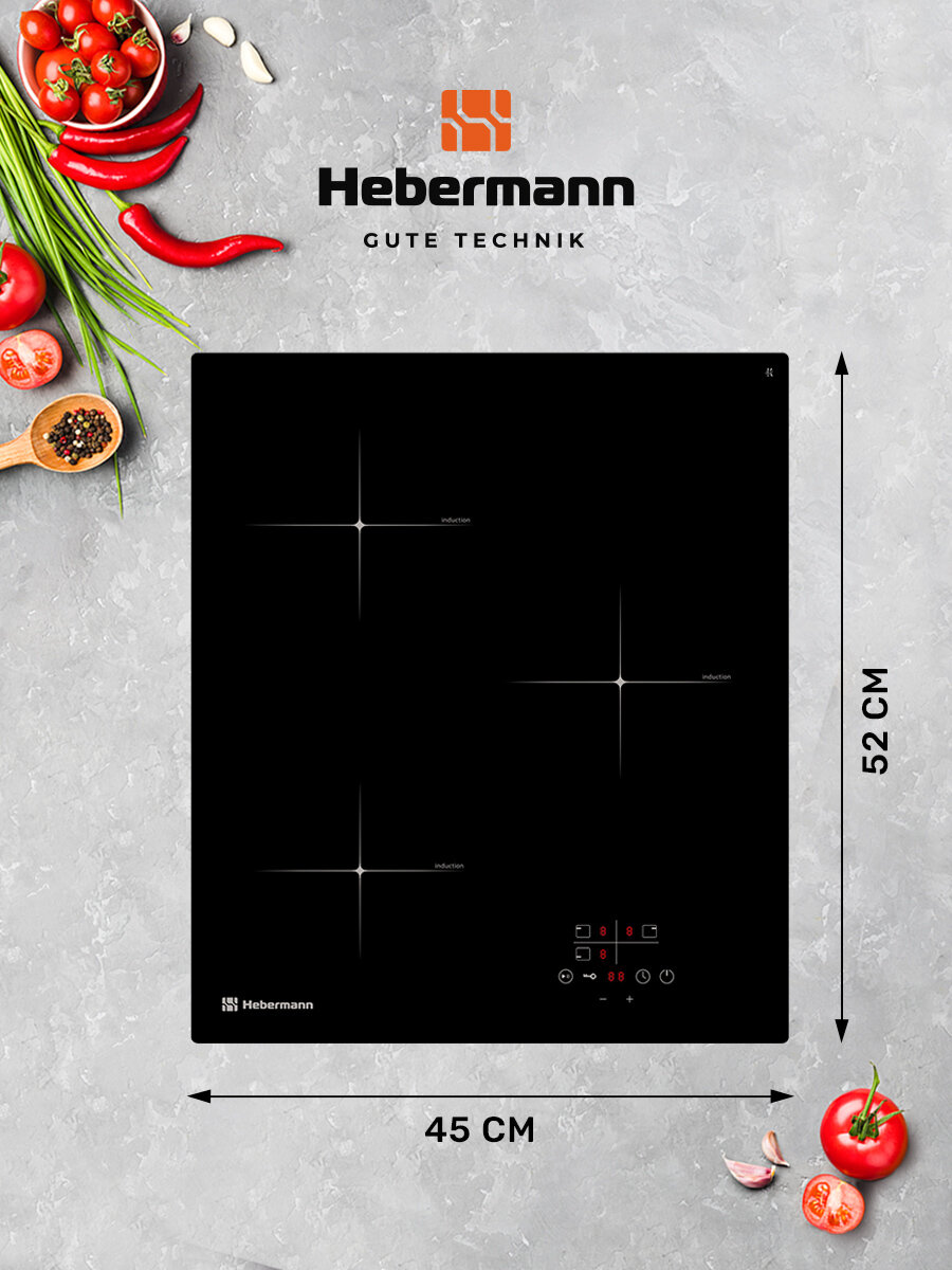 Индукционная варочная панель, Hebermann HBKI 4530.1 BL - фотография № 3