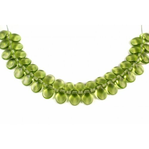 Бусины Pip beads 5х7мм, цвет 50220 салатовый прозрачный, 701-031, 20шт