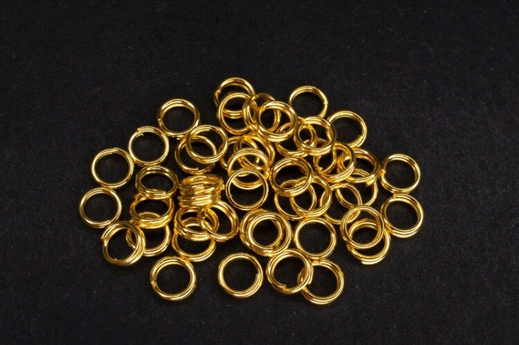 Кольца соединительные 5х07мм двойные цвет золото железо 13-032 10г (около 110шт)
