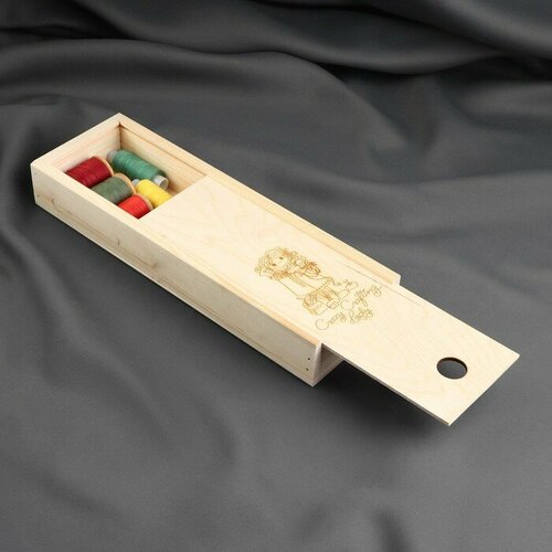 Органайзер для рукоделия «Crazy crafting lady», деревянный, 1 отделение, 10 × 30 × 4,5 см