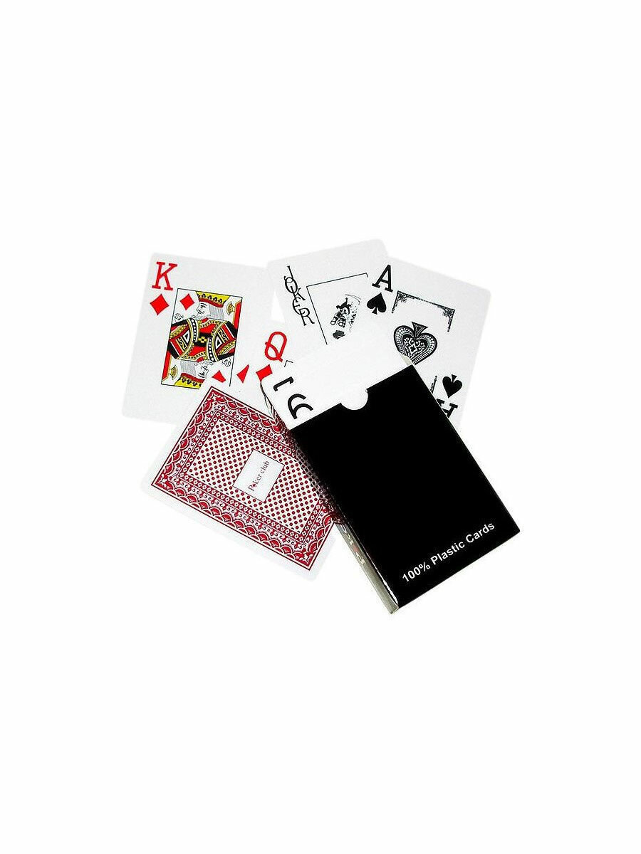 Карты игральные пластиковые / Карты для покера "Poker club" 54, красный