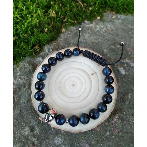 фото Браслет, соколиный глаз, диаметр 8 см, синий zvezda