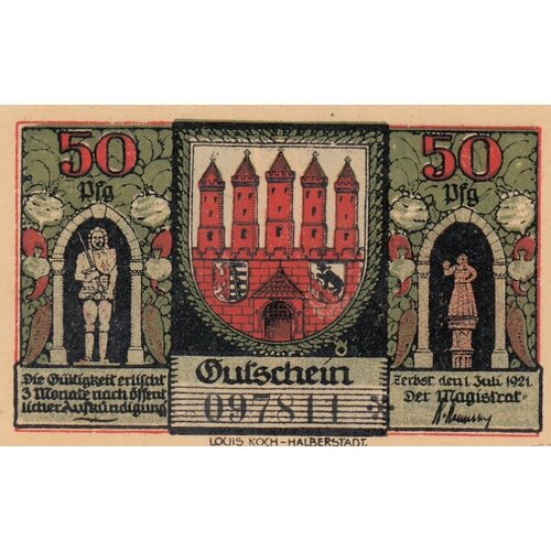 Германия (Веймарская Республика) Цербст 50 пфеннигов 1921 г. (T) (3)