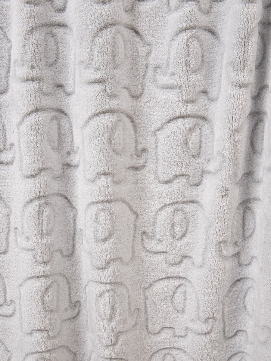 Плед для новорожденного 100х118 пушистый детский в кроватку коляску Tessolo Home  слоники серый