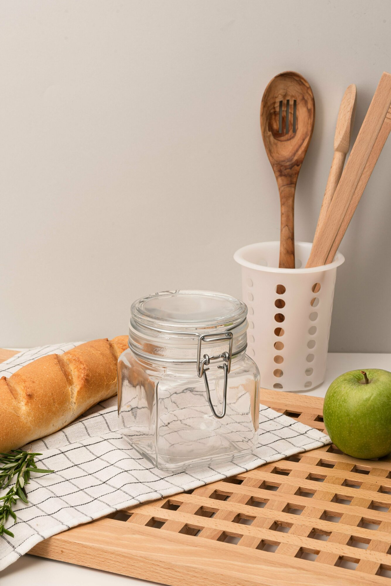 Банка Pasabahce Кремлин квадратная с крышкой 740мл, 95х95х108мм, прозрачное стекло