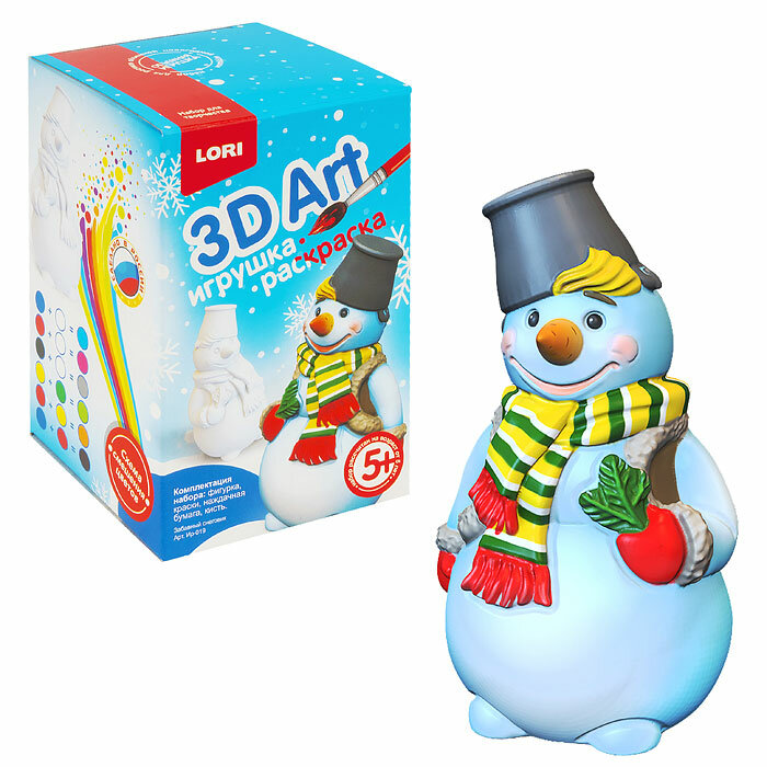 Набор для творчества 3D Art.Игрушка-раскраска "Забавный снеговик" Ир-019 Lori - фотография № 7