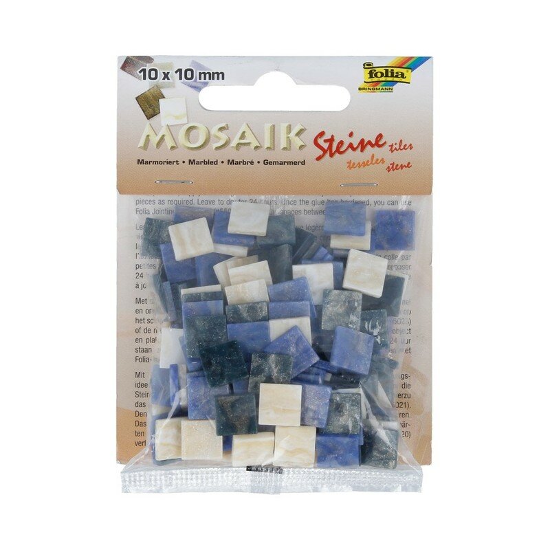 фото Folia Мозаика Мраморная 10 x 10 мм 190 шт. оттенки синего 62202