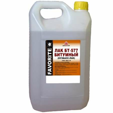фото ЛАК Лаки битумный БТ-577 канистра по 5 л Фаворит (1шт) (92064)