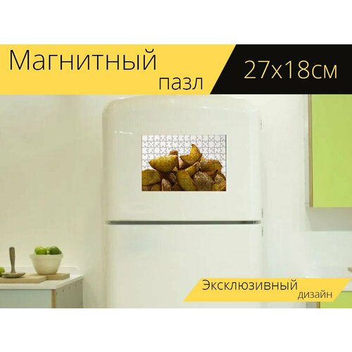 Магнитный пазл Картошка, жареный, домашний картофель на холодильник 27 x 18 см. магнитный пазл рыбные палочки жареный картофель жареная рыба на холодильник 27 x 18 см