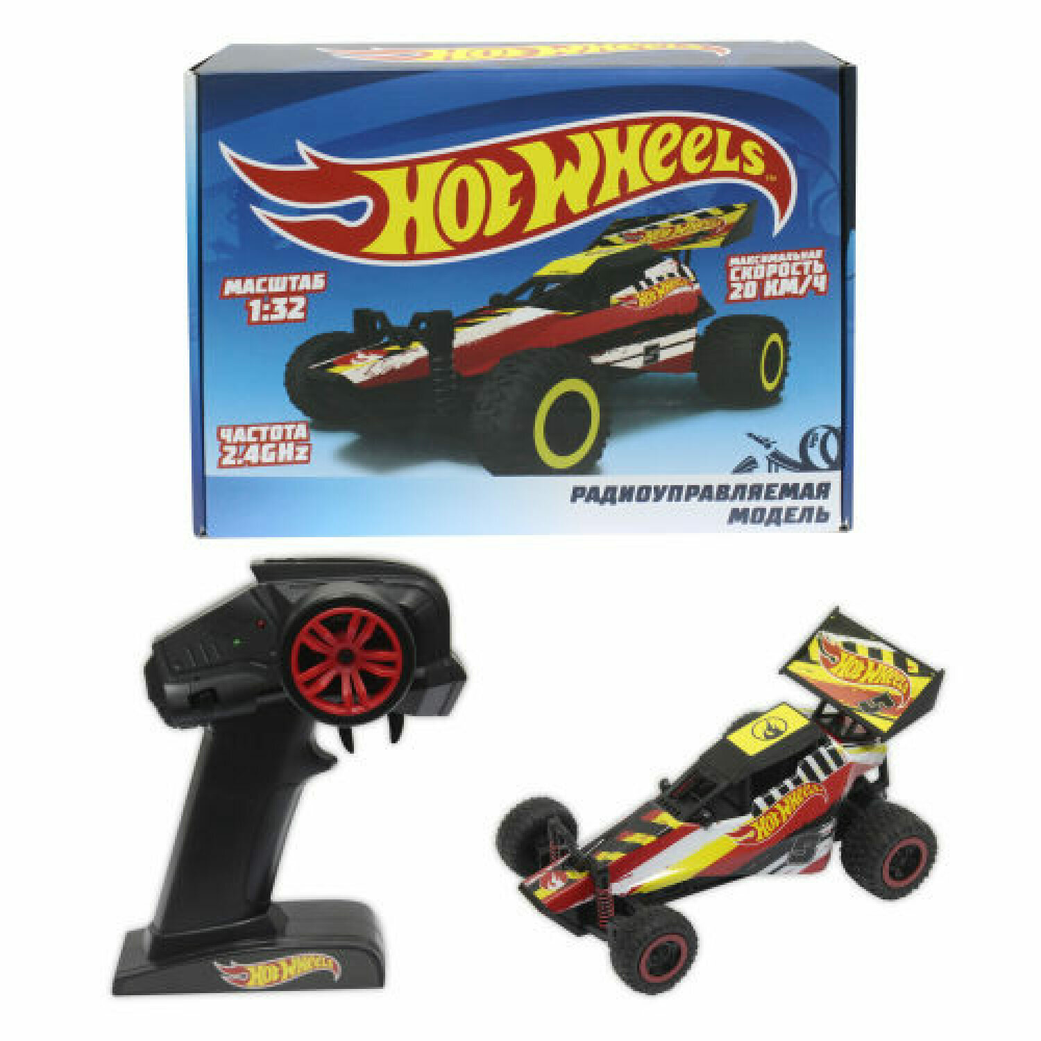 Машина 1Toy Hot Wheels, багги на р/у, 1:32, красная (Т10968)