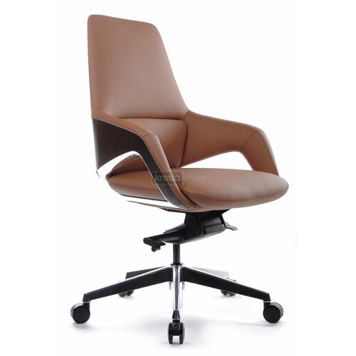 Кресло для персонала Riva Design Chair Aura-M FK005-В светло-коричневая кожа