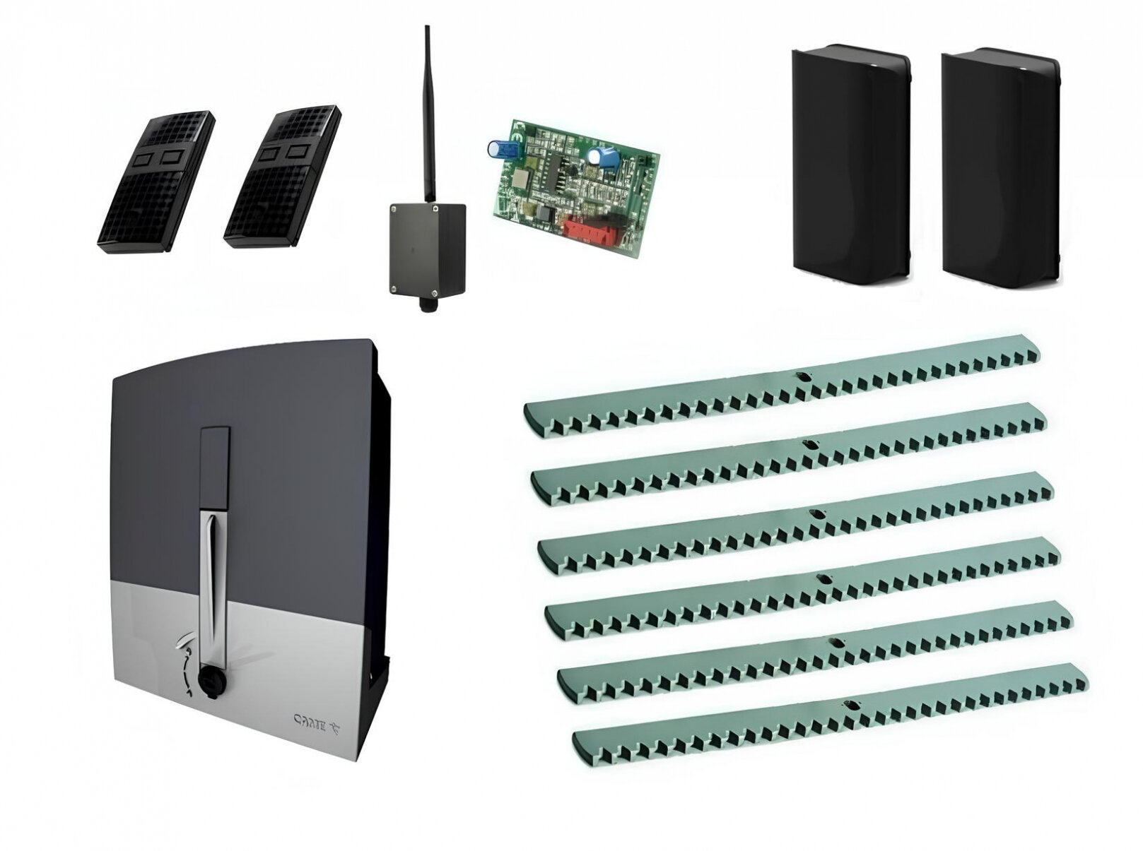 Автоматика для откатных ворот CAME BXL04AGS KIT6-FA-BT комплект: привод радиоприемник 2 пульта фотоэлементы 6 реек Bluetooth-модуль