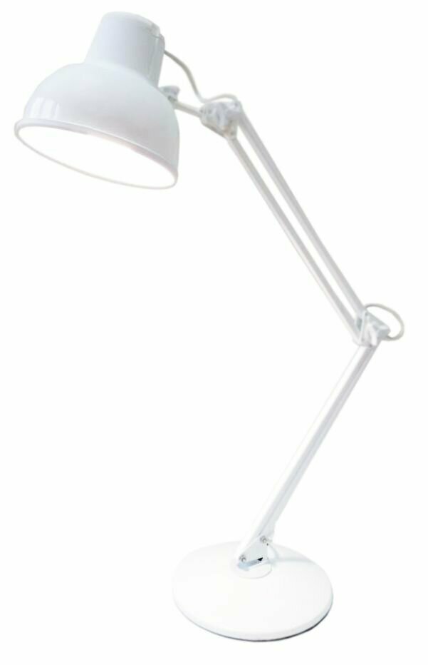 Светильник Трансвит Бета+ ретро, лампа настольная офисная на подставке для школьника, для чтения, цоколь e27, 60 Вт, белый