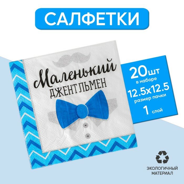 Салфетки Страна Карнавалия "Маленький джентльмен" 25х25 см, 20 шт (3967957)