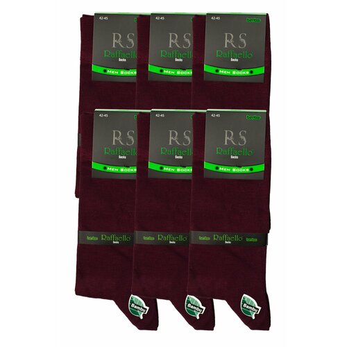 Носки Raffaello Socks, 6 пар, размер 42-45, бордовый носки raffaello socks 6 пар размер 42 45 синий
