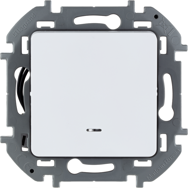 Выключатель одноклавишный с подсветкой/индикацией - INSPIRIA - 10 AX - 250 В~ - белый