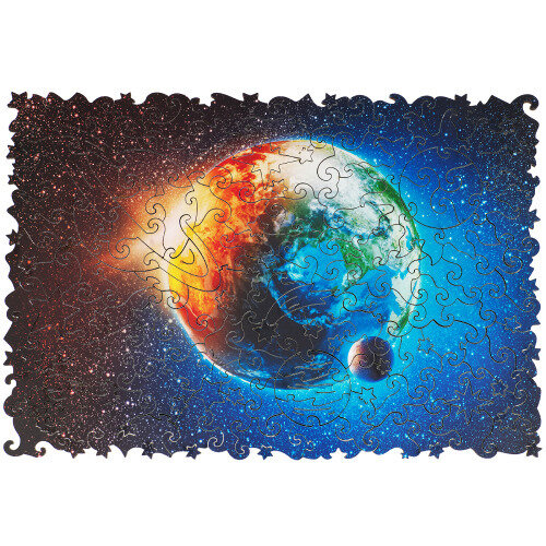 Деревянный пазл Unidragon Планета Земля размер 31x23 см , 250 деталей - M