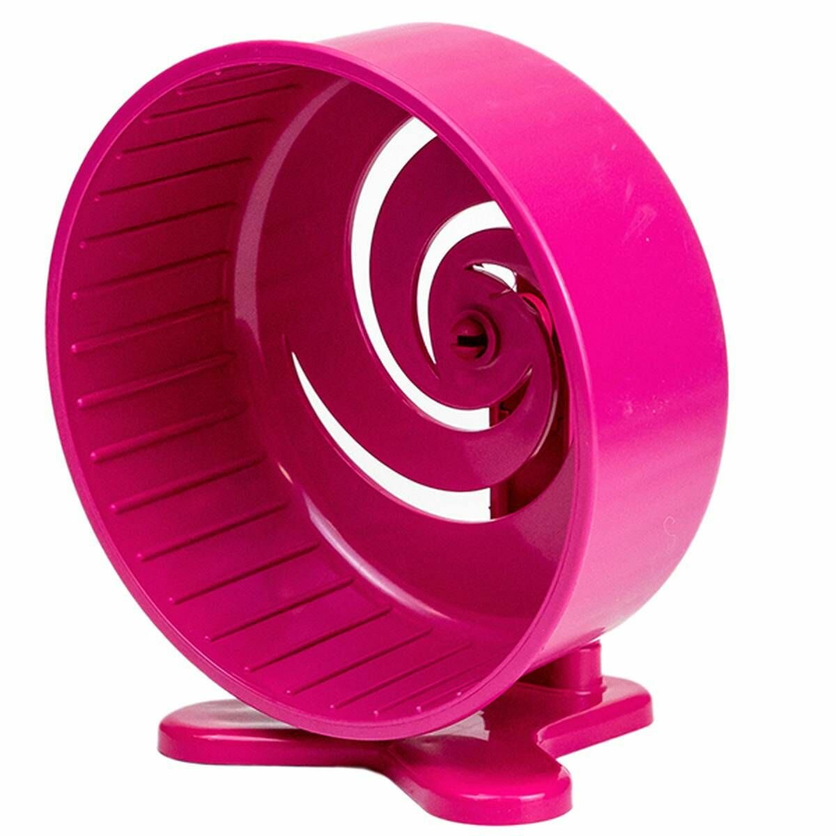 Игрушка для грызунов Дарэлл - колесо пластиковое литое, d-14 см, с подставкой, цвет розовый, 1 шт