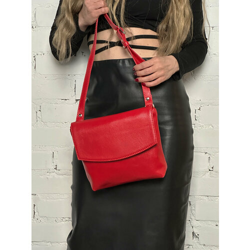 Сумка кросс-боди Ofta, фактура гладкая, красный женская сумка кросс боди loreto с клапаном черный питон