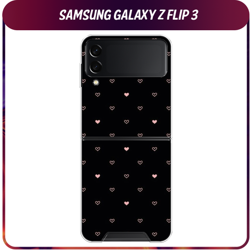 Силиконовый чехол на Samsung Galaxy Z Flip 3 / Самсунг Галакси Зет Флип 3 Чехол с сердечками силиконовый чехол мне срочно нужно все на samsung galaxy z flip 3 самсунг галакси зет флип 3