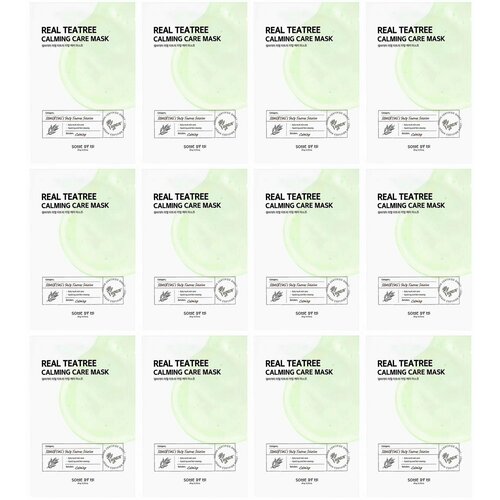 Some By Mi Маска тканевая для лица REAL TEATREE CALMING CARE MASK 20 мл 12 шт somebymi real teatree calming care mask 20g