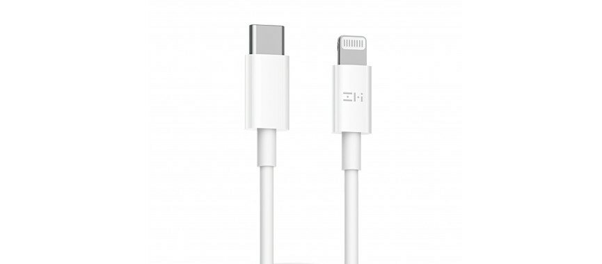 Кабель XIAOMI ZMI, USB Type-C (m), Lightning (m), 1м, MFI, белый [al870c white] - фото №7