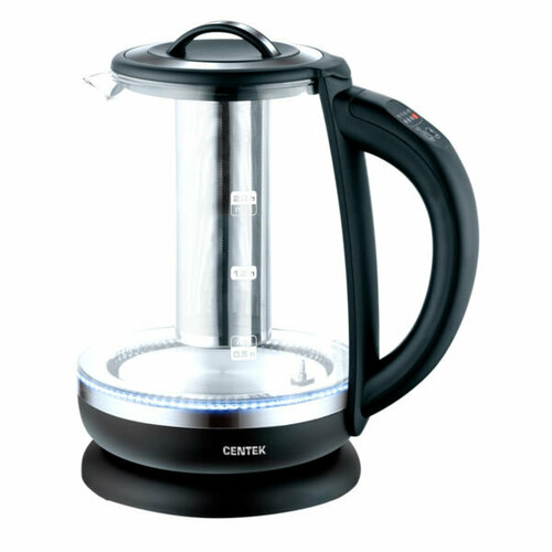 Чайник электрический 20Л 2200ВТ LED подсветка диск стекло УСТ И поддерж темп функ завар ЧАЯ CENTEK 598000₽