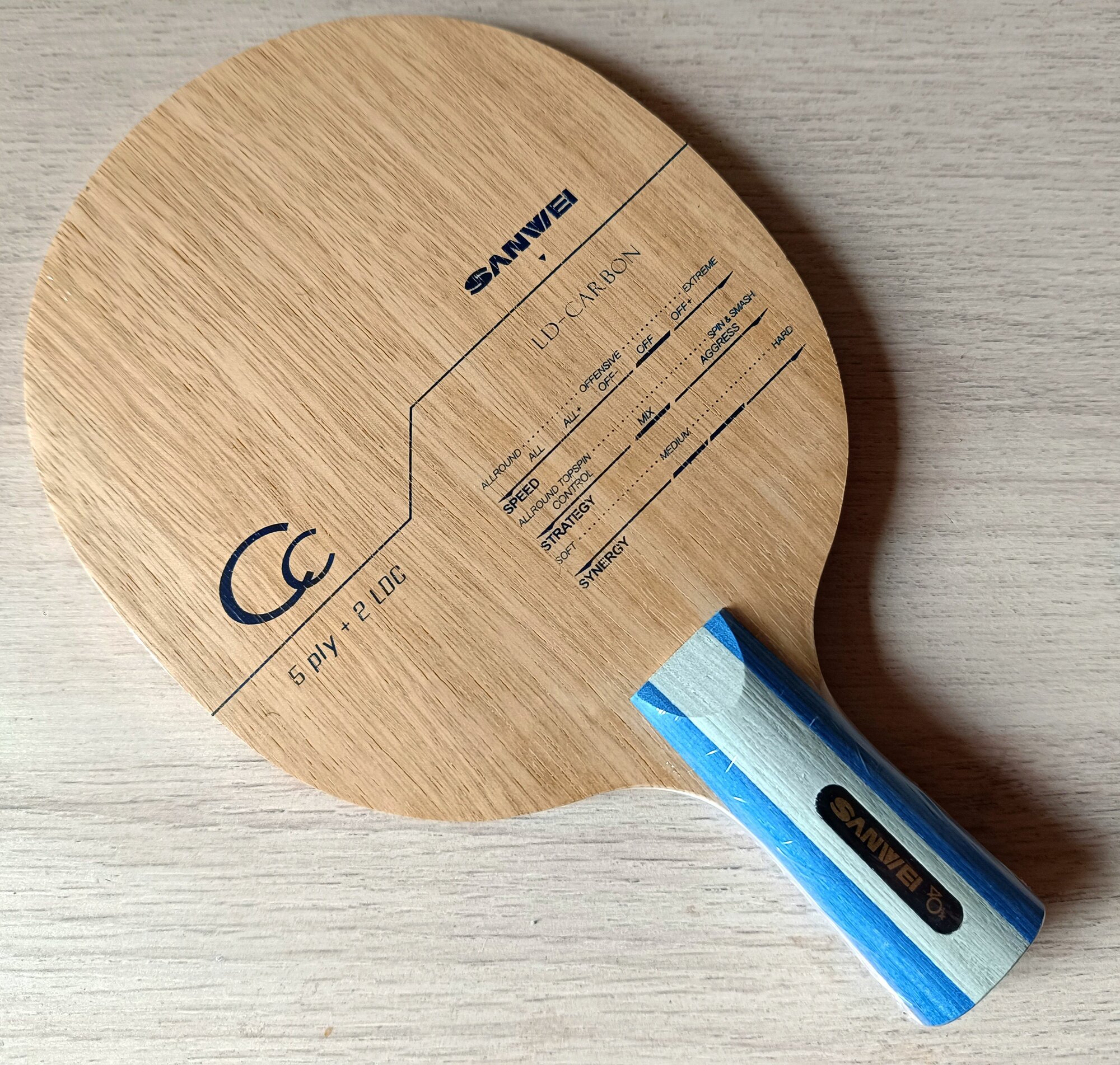 Основание для ракетки настольного тенниса Sanwei CC carbon - рукоять CS