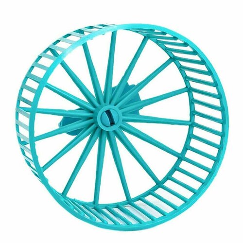 Игрушка для грызунов Дарэлл - колесо пластиковое, d-9 см, без подставки, цвет бирюзовый, 1 шт