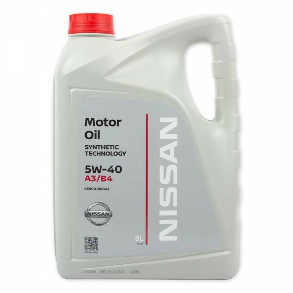 Nissan Масло моторное Nissan Oil SAE Synthetic Technolgy A3/B4 5w40 5л