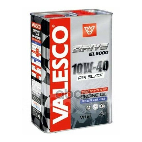 Масло моторное VALESCO X-DRIVE GL 5000 10W-40 SL/CF п/синт. 4л арт. OVM1109D 307175h