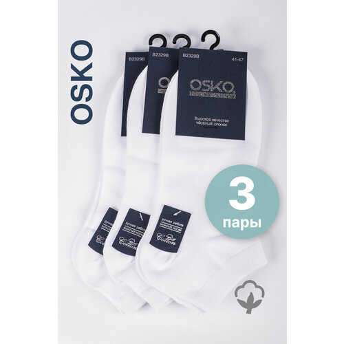 Носки OSKO, 3 пары, размер 41-47, белый