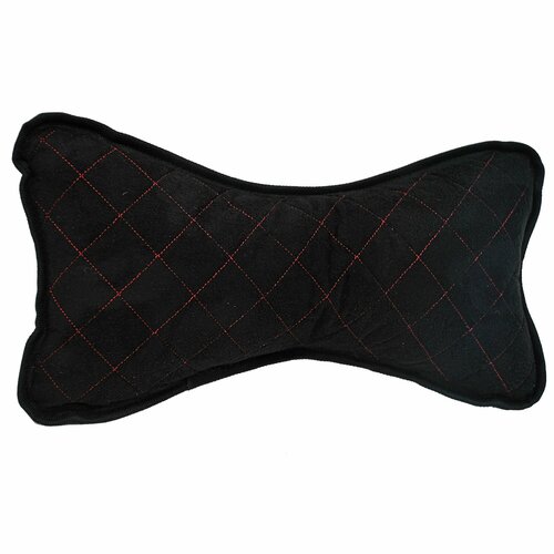 Подушка поясничная велюр черный красный ромб 390₽