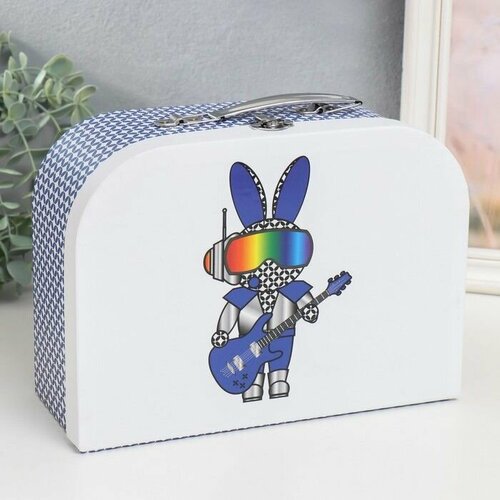 Шкатулка картон сундучок Заяц-робот с гитарой 25х10х185 см 1496₽