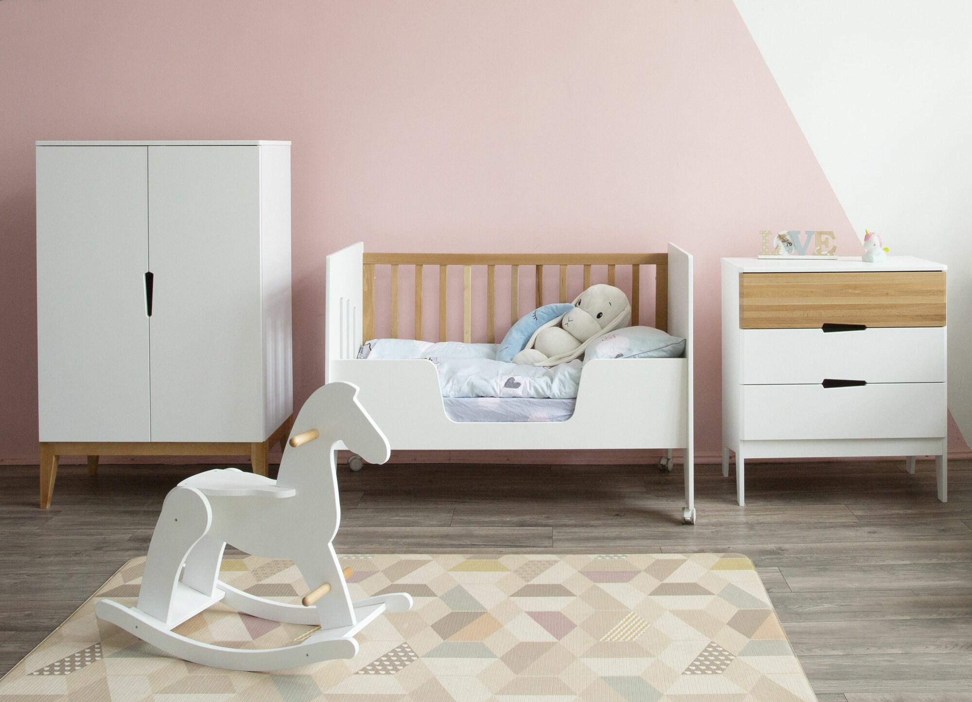 фото Кровать-стол Mia 1200х600 мм цвет: Белый/Дерево