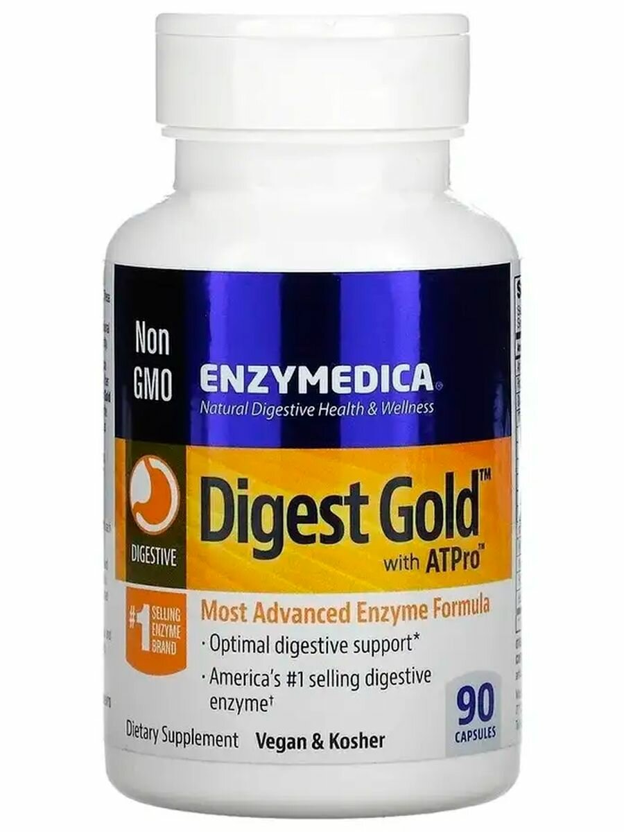 Digest Gold с ATPro, пищеварительные ферменты, 90 капсул