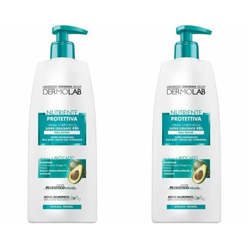 Крем для тела Интенсивное восстановление Deborah Dermolab, Nourishing Regenerating Rich Body Cream 48h Hydratation Con Pro-Retinolo, 330 мл, 2 шт