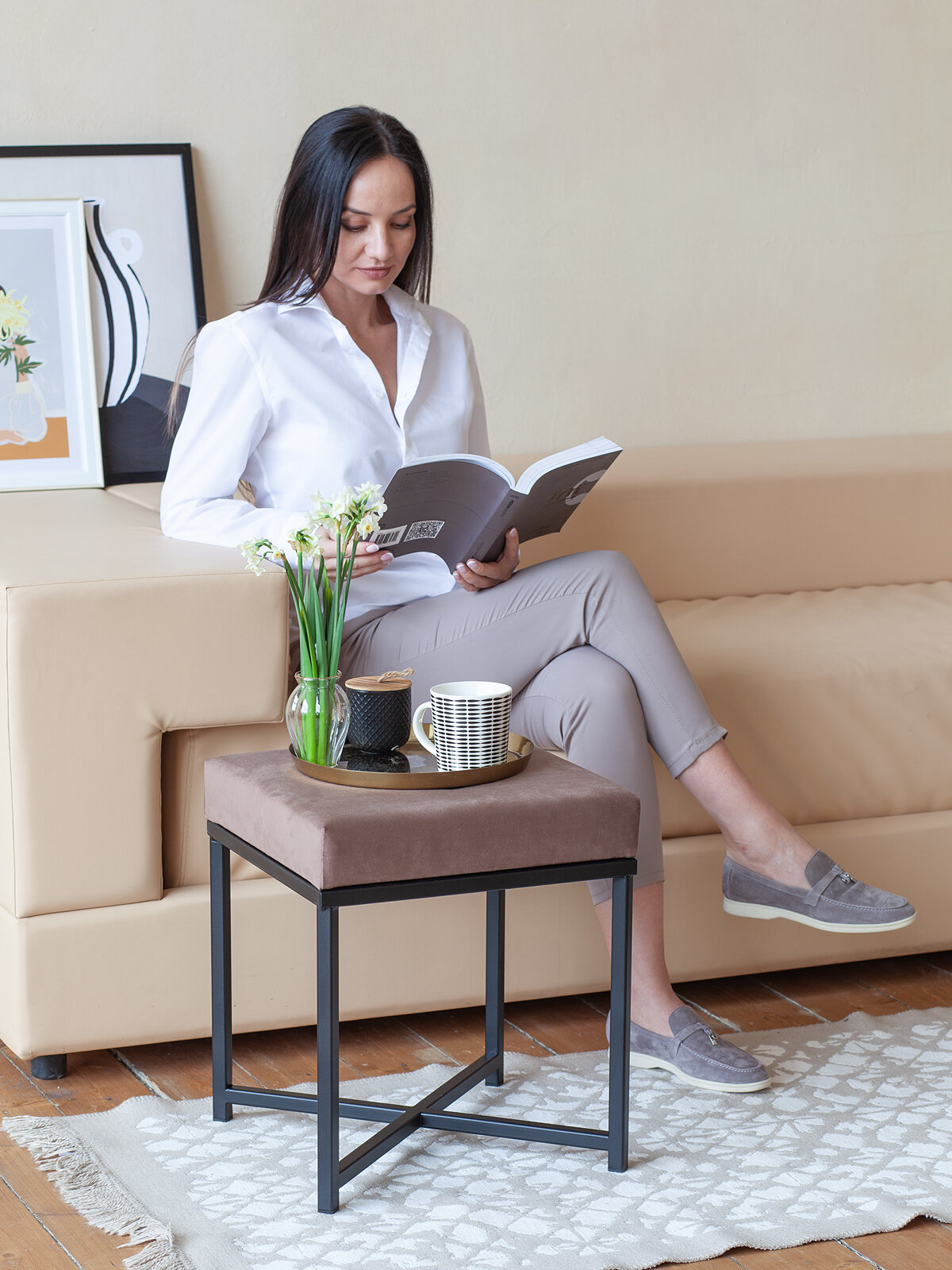 Пуф CRUZ черный, Mocco — фото 1