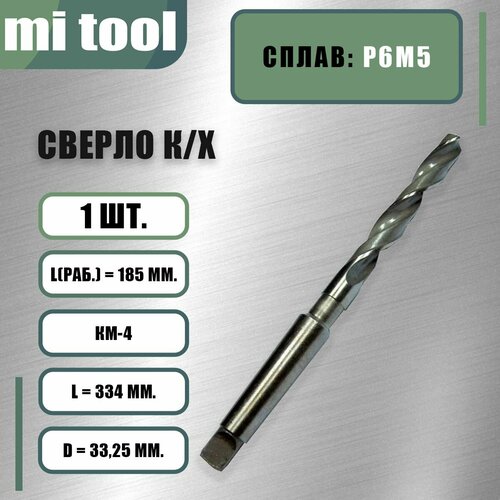 фото Сверло к/х 33,25 р6м5 mi tool