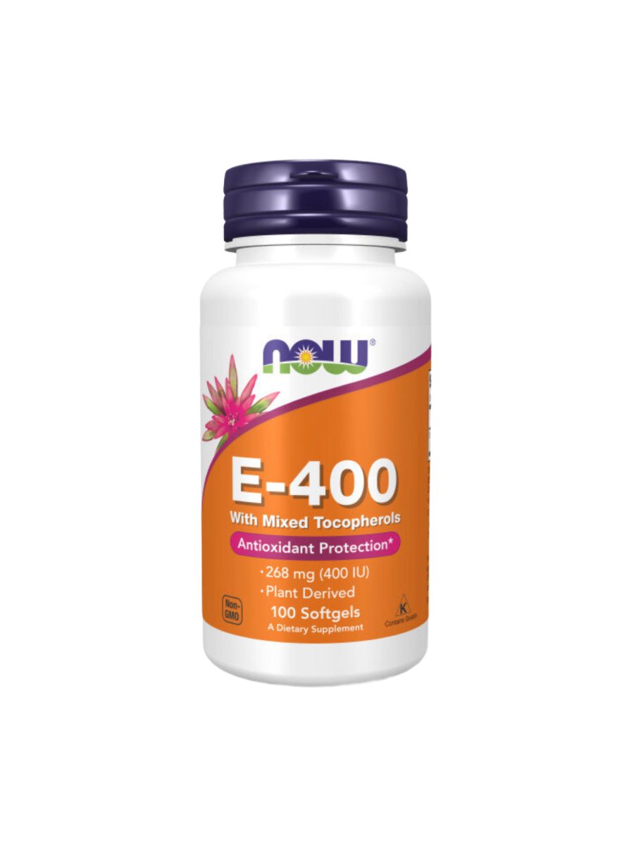 Витамин E NOW E-400 with Mixed tocopherols 100 softgel / Нау Е-400 со смешанными токоферолами 100 софт