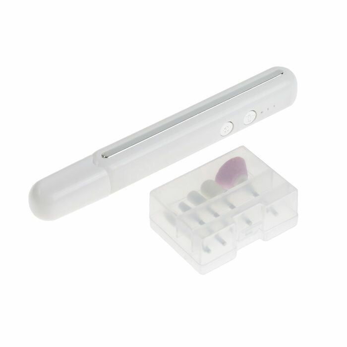 Аппарат для маникюра Luazon Home LMM-02  портативный 5 насадок АКБ белый