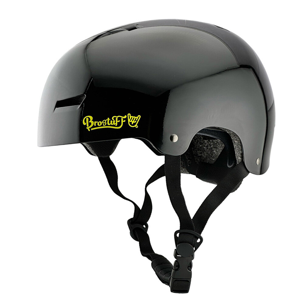 Шлем защитный для bmx велосипеда, скейтборда, самоката BroStuff diamond glossy black, размер M (55-58 см) — фото 1
