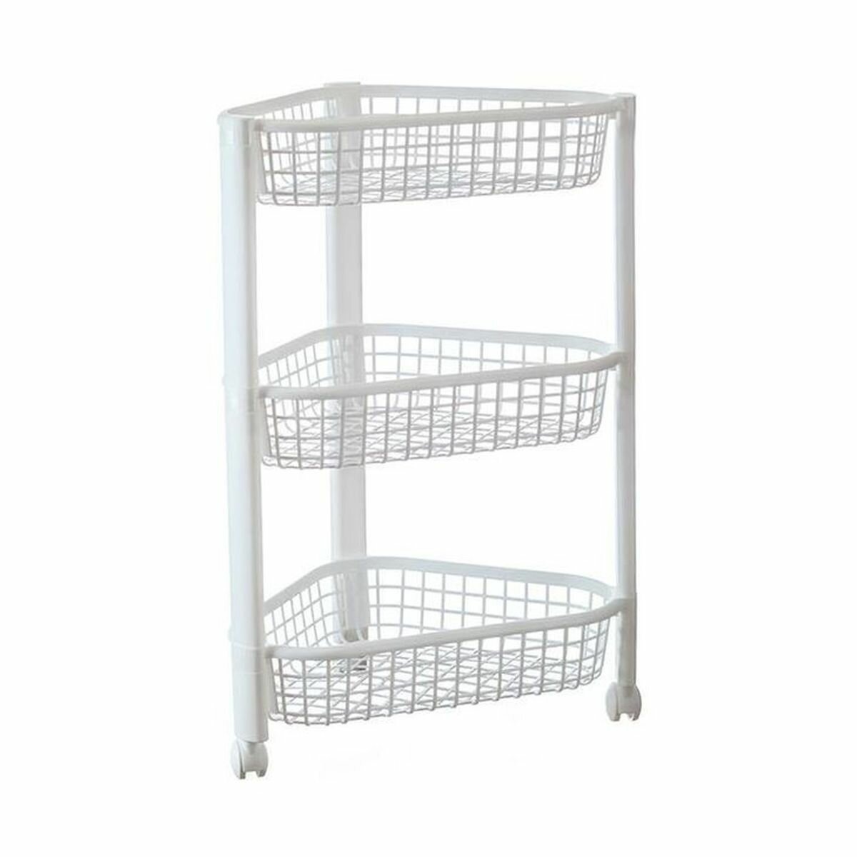 Полка угловая евро (3 секции) на колёсах Белый IDEA (М-Пластика) М2756