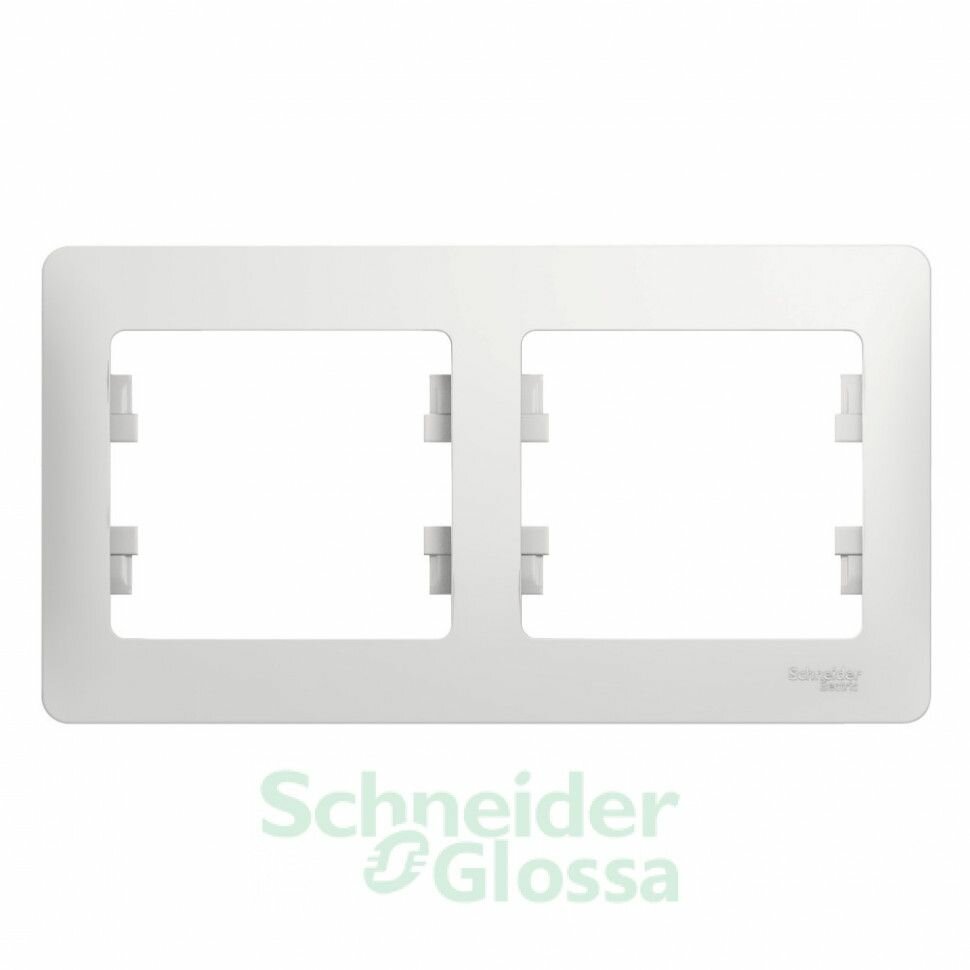 Рамка 2 поста Schneider Electric GLOSSA, белый GSL000102 10 штук — фото 1