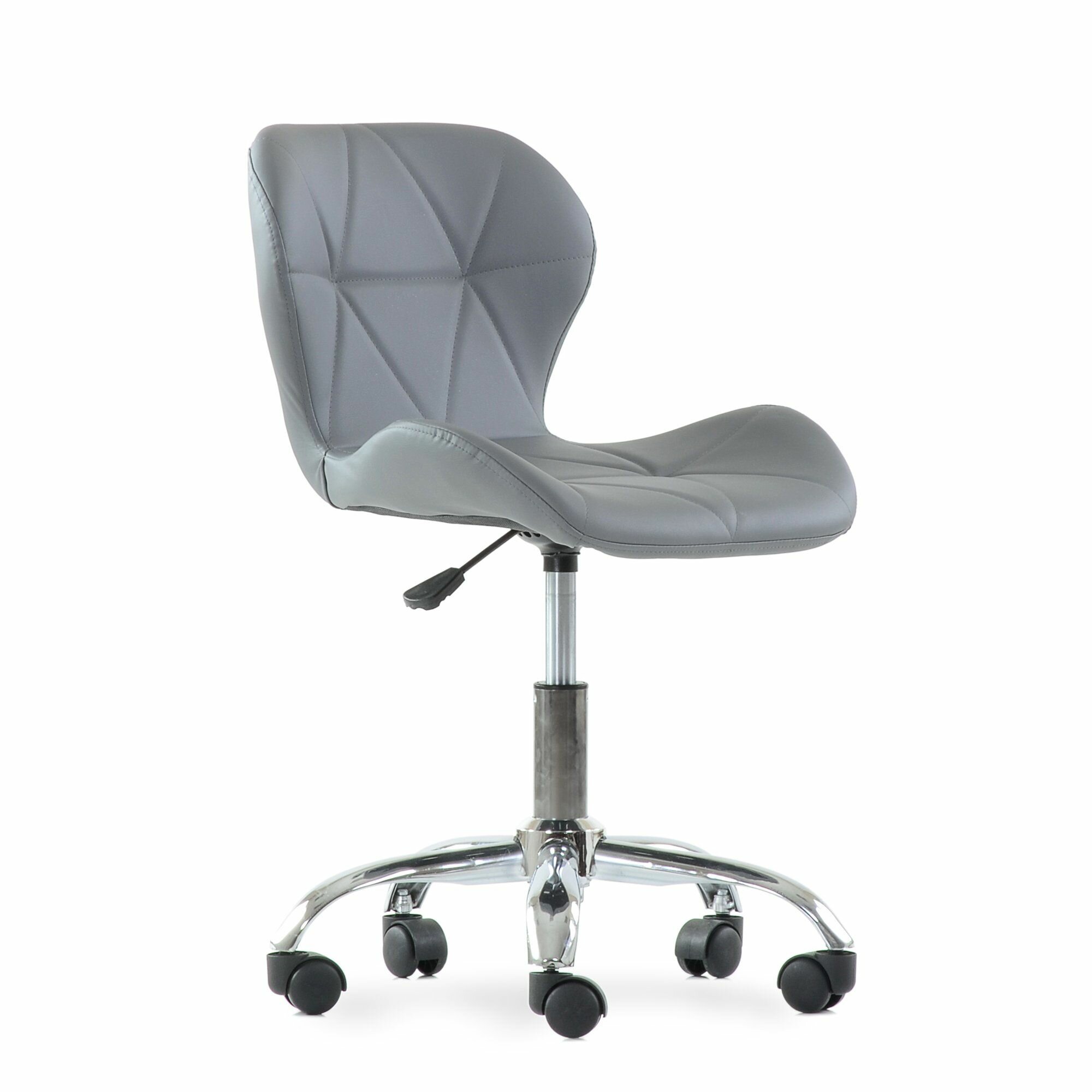 Стул N-142 Perfecto Roll STOOL MARKET серый, экокожа, металл, мягкое сиденье, без подлокотников