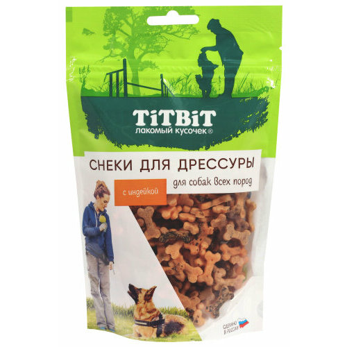 Titbit лакомство для собак всех пород снеки для дрессуры с индейкой 100гр