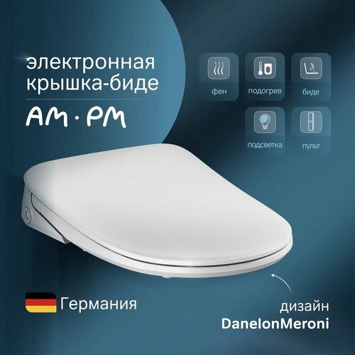 Сиденье для унитаза AMPM Func CCC8F7851WH электронная крышка-биде пульт ду с микролифтом три режима омыва 59890₽