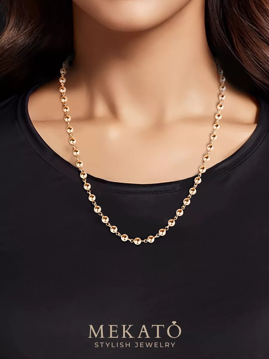 Колье МЕКАТО, длина 50 см, золотой — фото 1